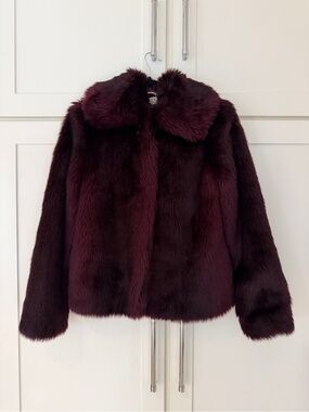 Alpinestars Burgundy Faux Fur Jacket Small